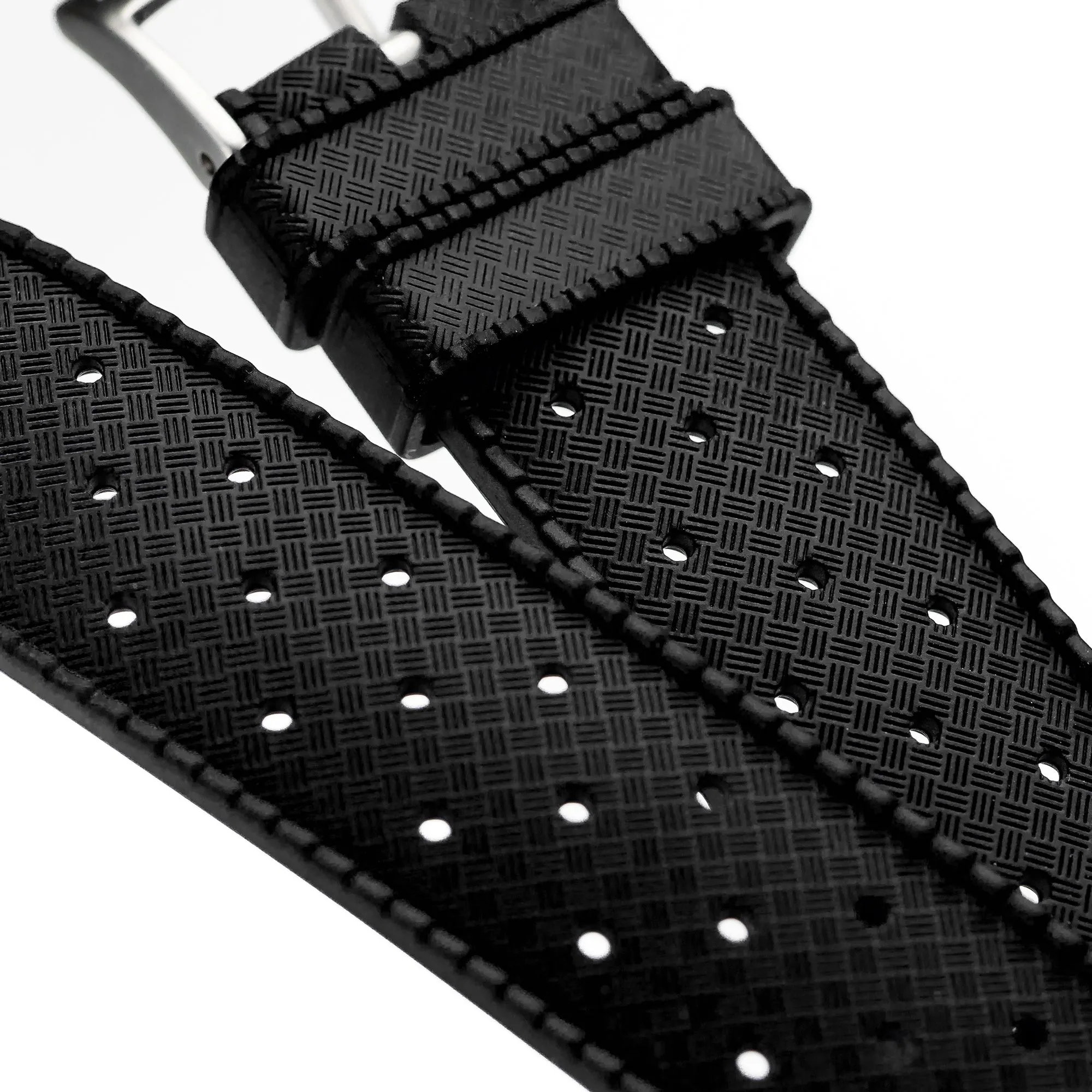20mm 22mm Quick Release Tropical Pattern FKM Rubber Watch Strap