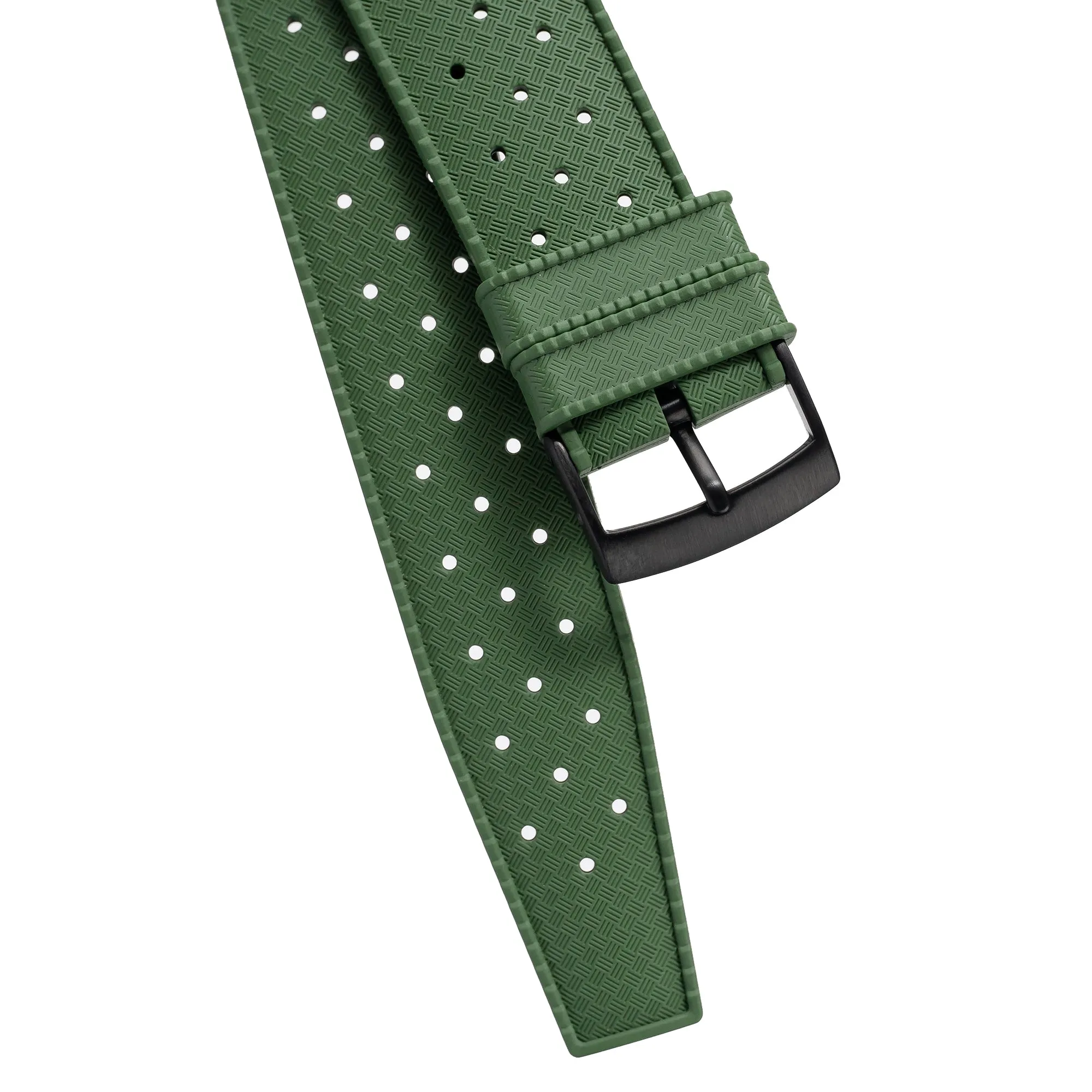 20mm 22mm Quick Release Tropical Pattern FKM Rubber Watch Strap
