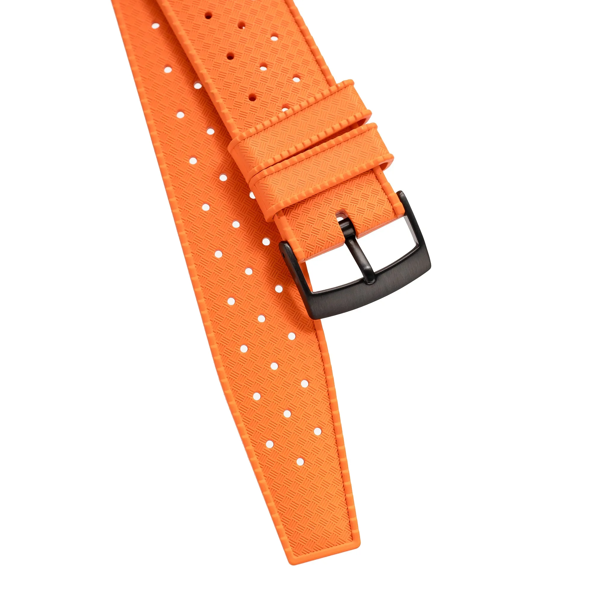 20mm 22mm Quick Release Tropical Pattern FKM Rubber Watch Strap