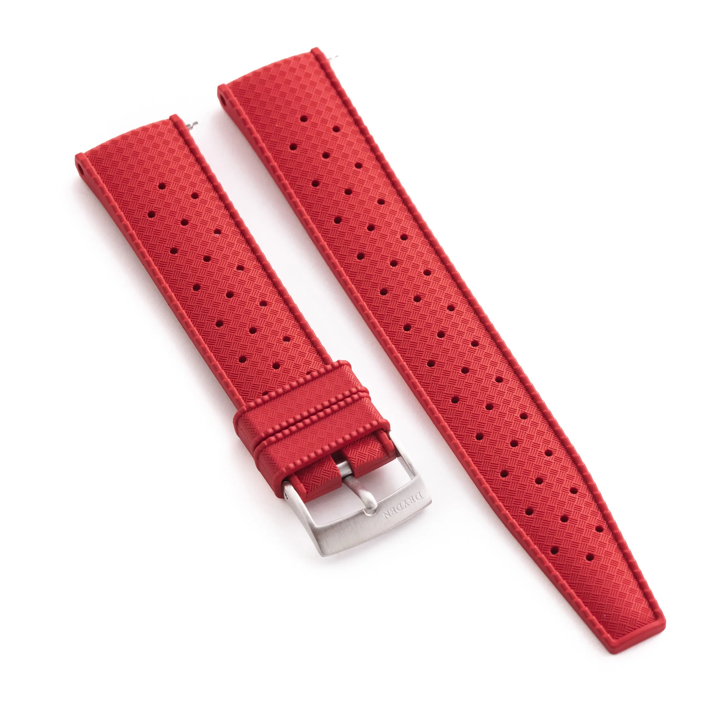 20mm 22mm Quick Release Tropical Pattern FKM Rubber Watch Strap