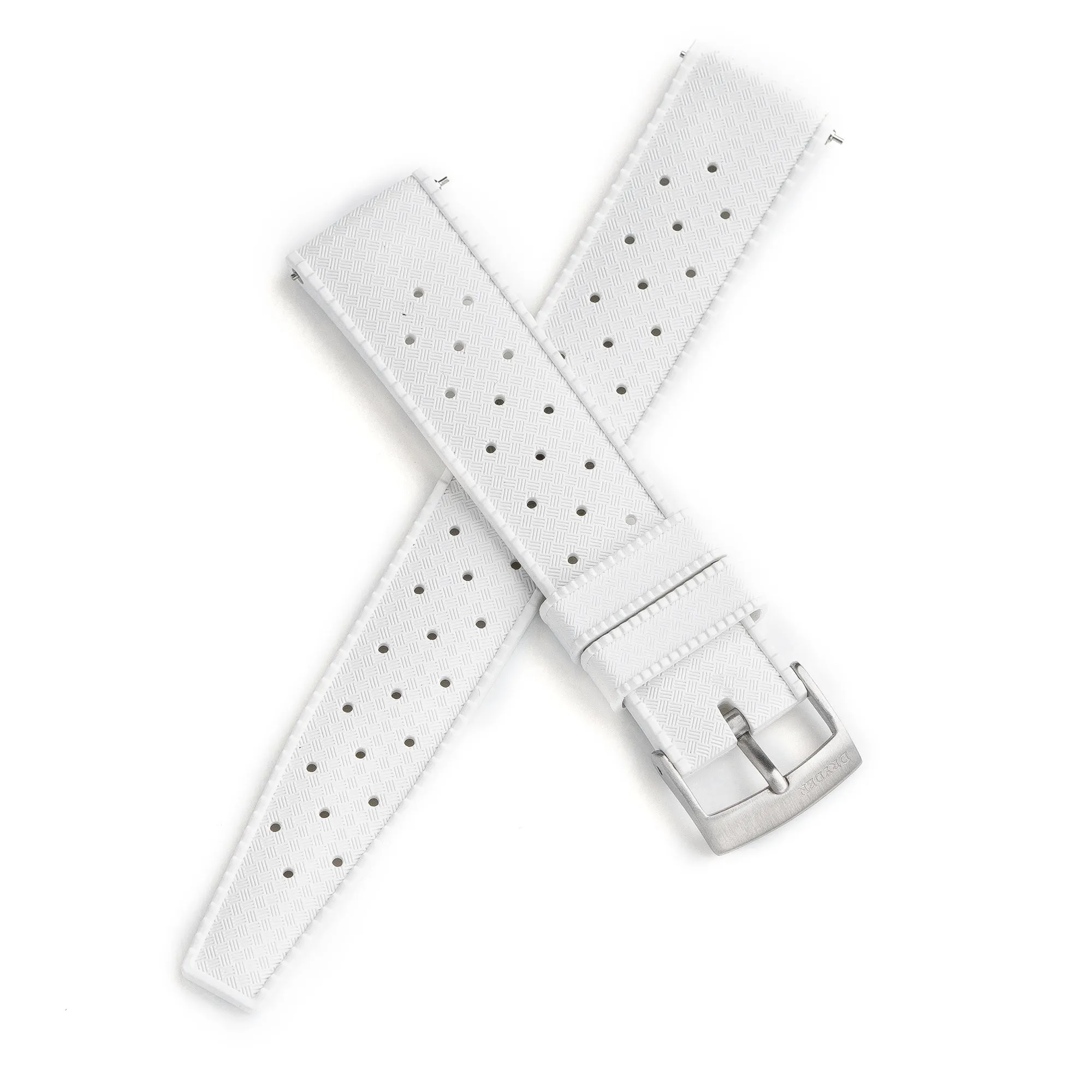 20mm 22mm Quick Release Tropical Pattern FKM Rubber Watch Strap