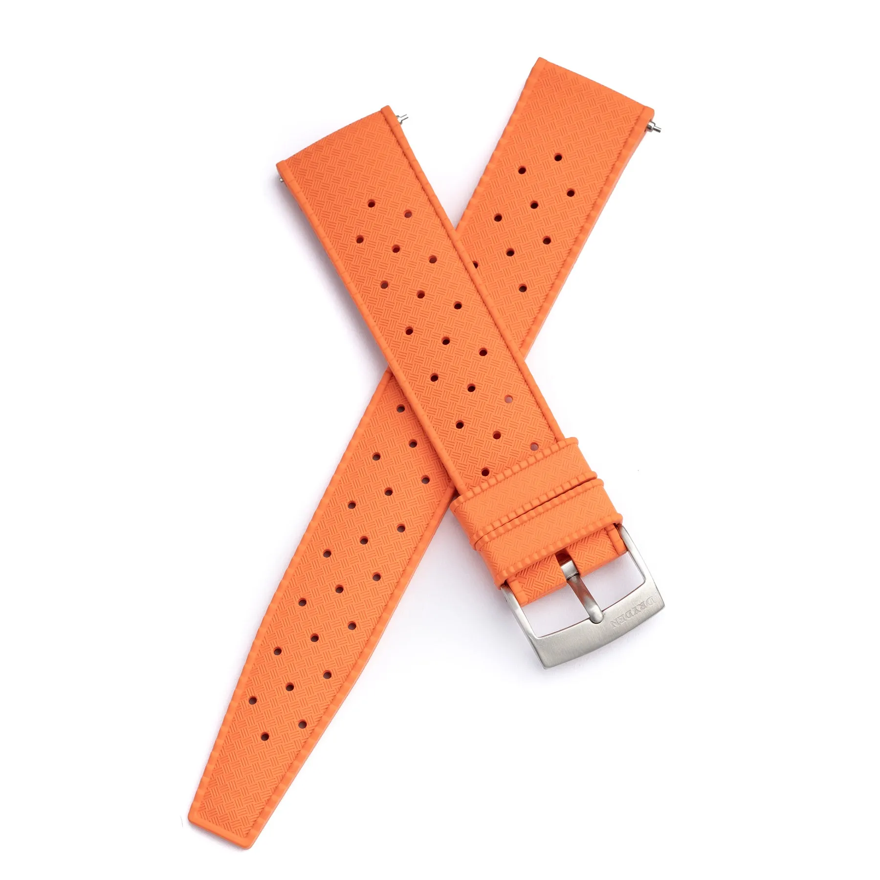 20mm 22mm Quick Release Tropical Pattern FKM Rubber Watch Strap