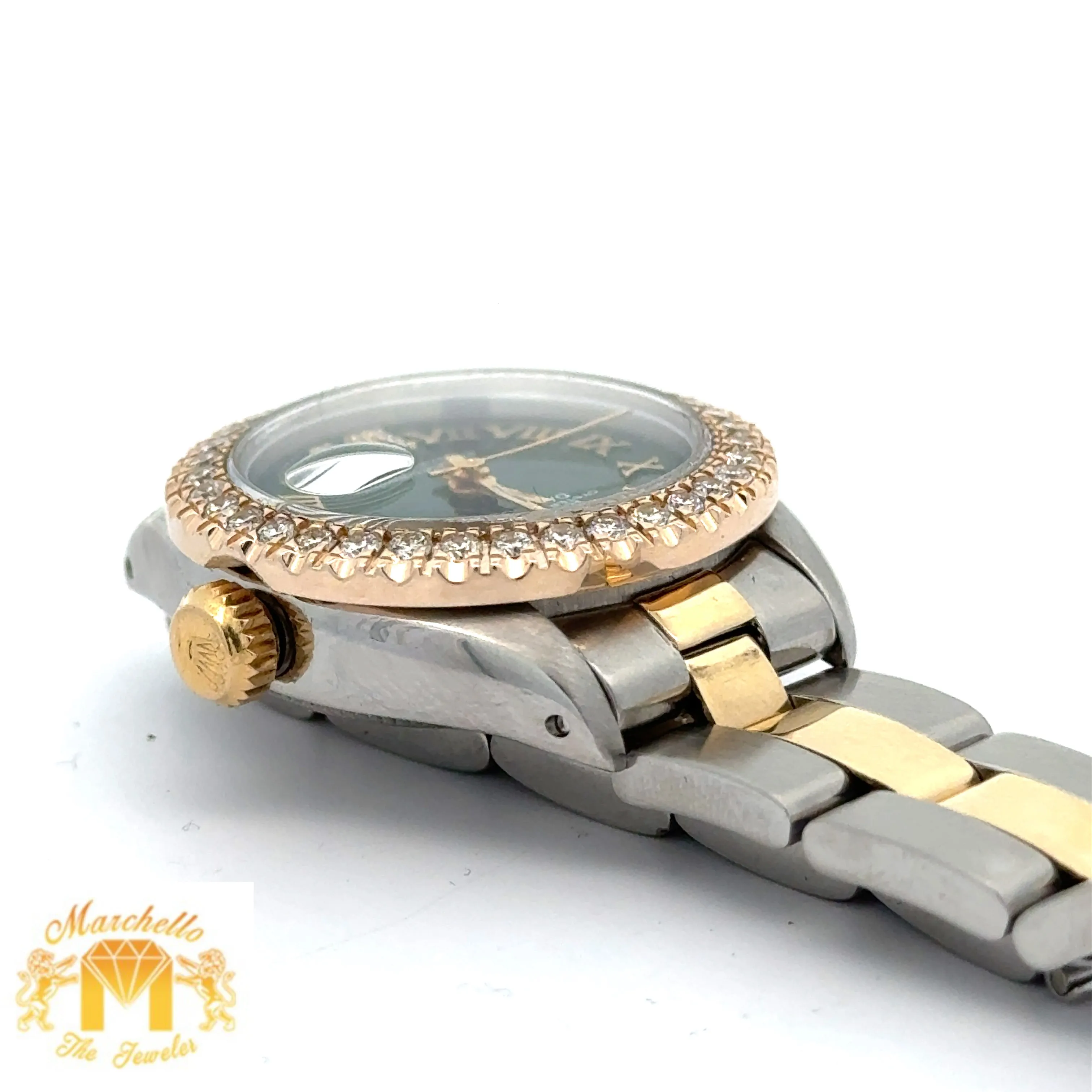 26mm Ladies` Rolex Diamond Watch with Two-Tone Oyster Bracelet