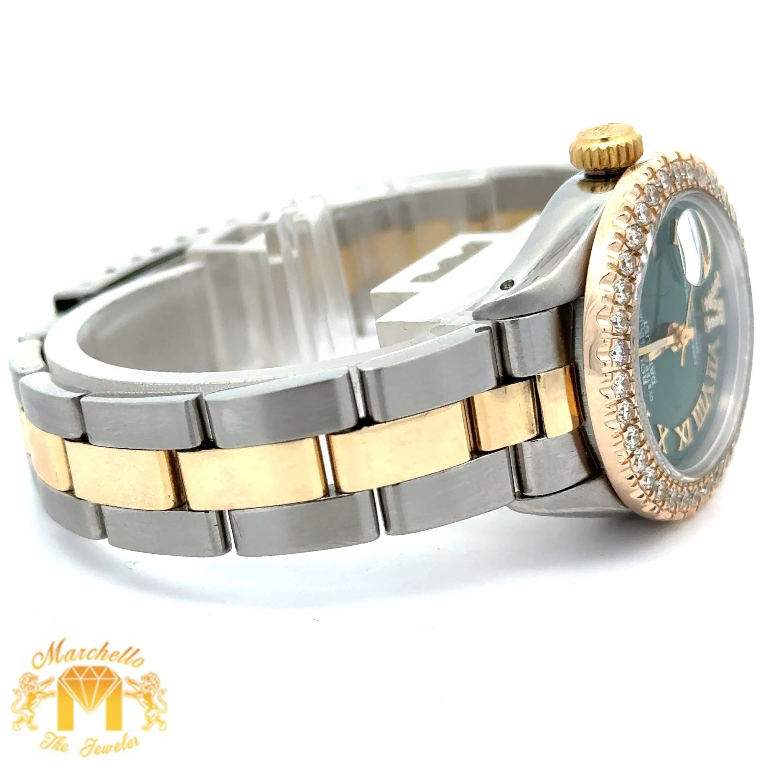 26mm Ladies` Rolex Diamond Watch with Two-Tone Oyster Bracelet