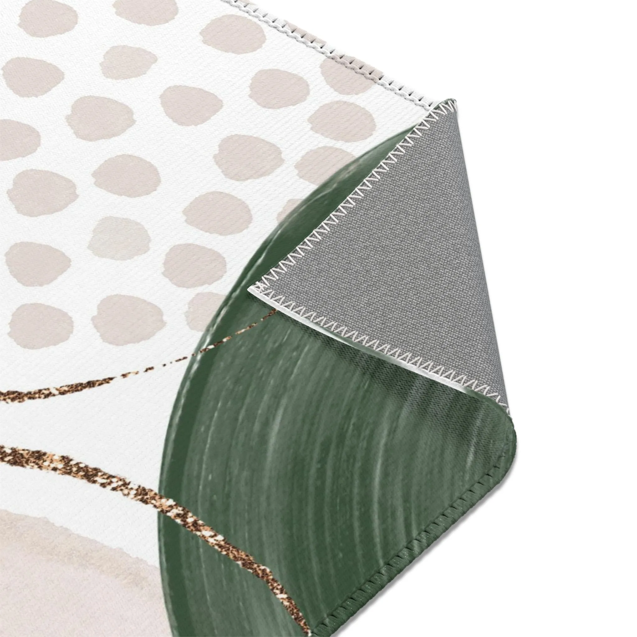 Abstract Boho Area Rug | Blush Ivory, Sage Green