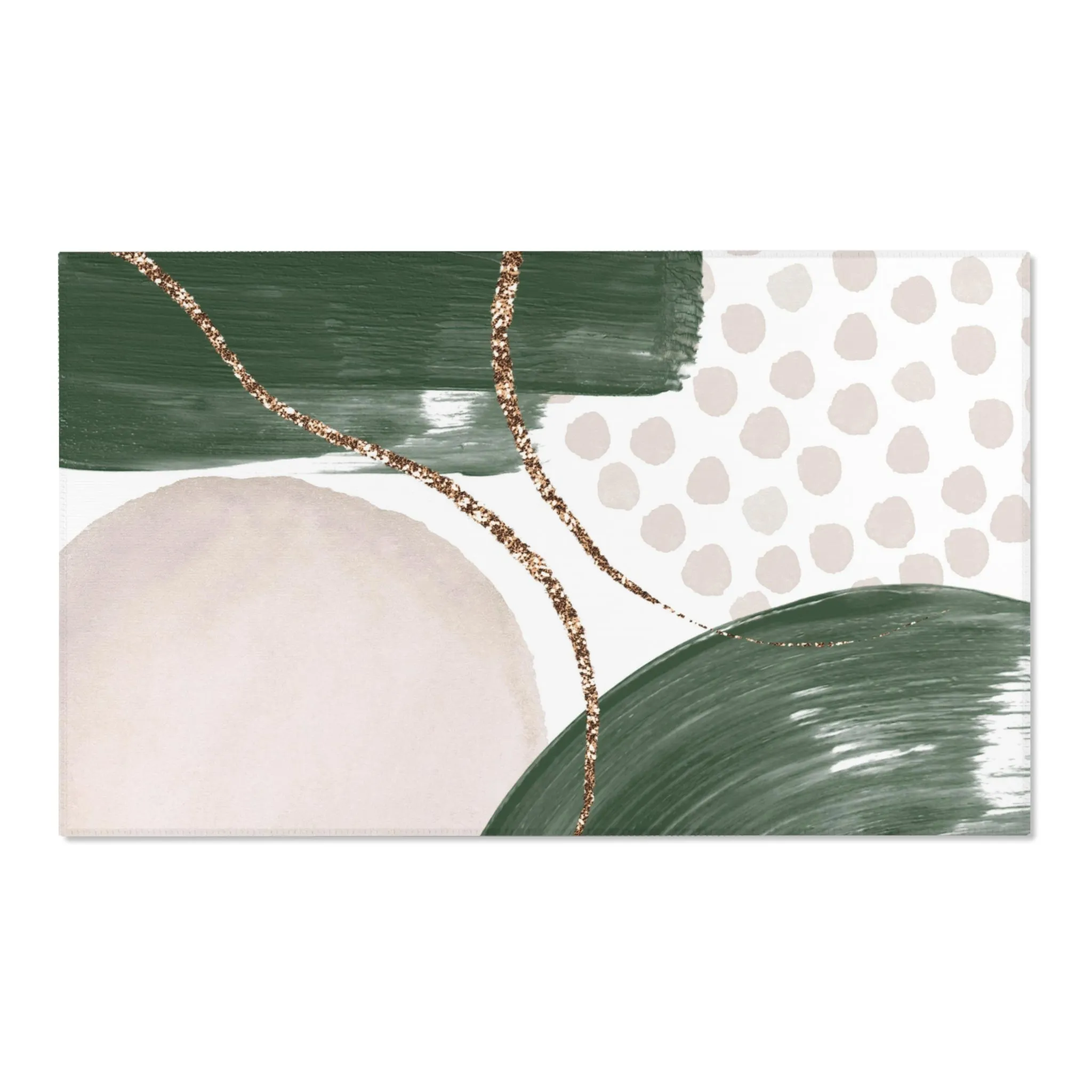 Abstract Boho Area Rug | Blush Ivory, Sage Green