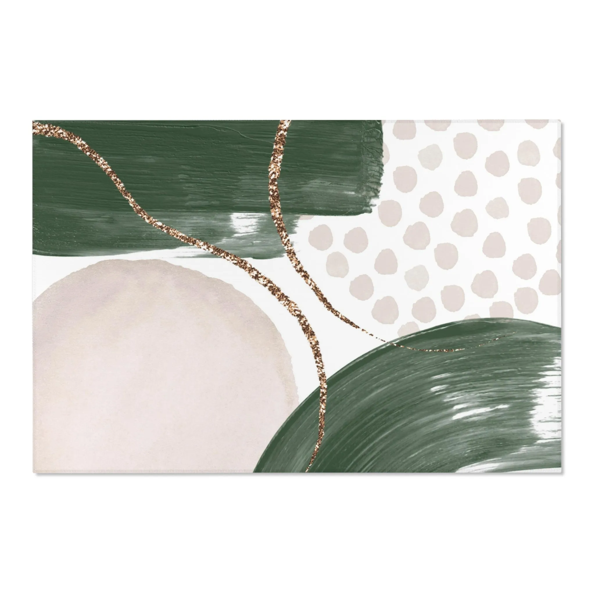 Abstract Boho Area Rug | Blush Ivory, Sage Green