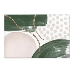 Abstract Boho Area Rug | Blush Ivory, Sage Green