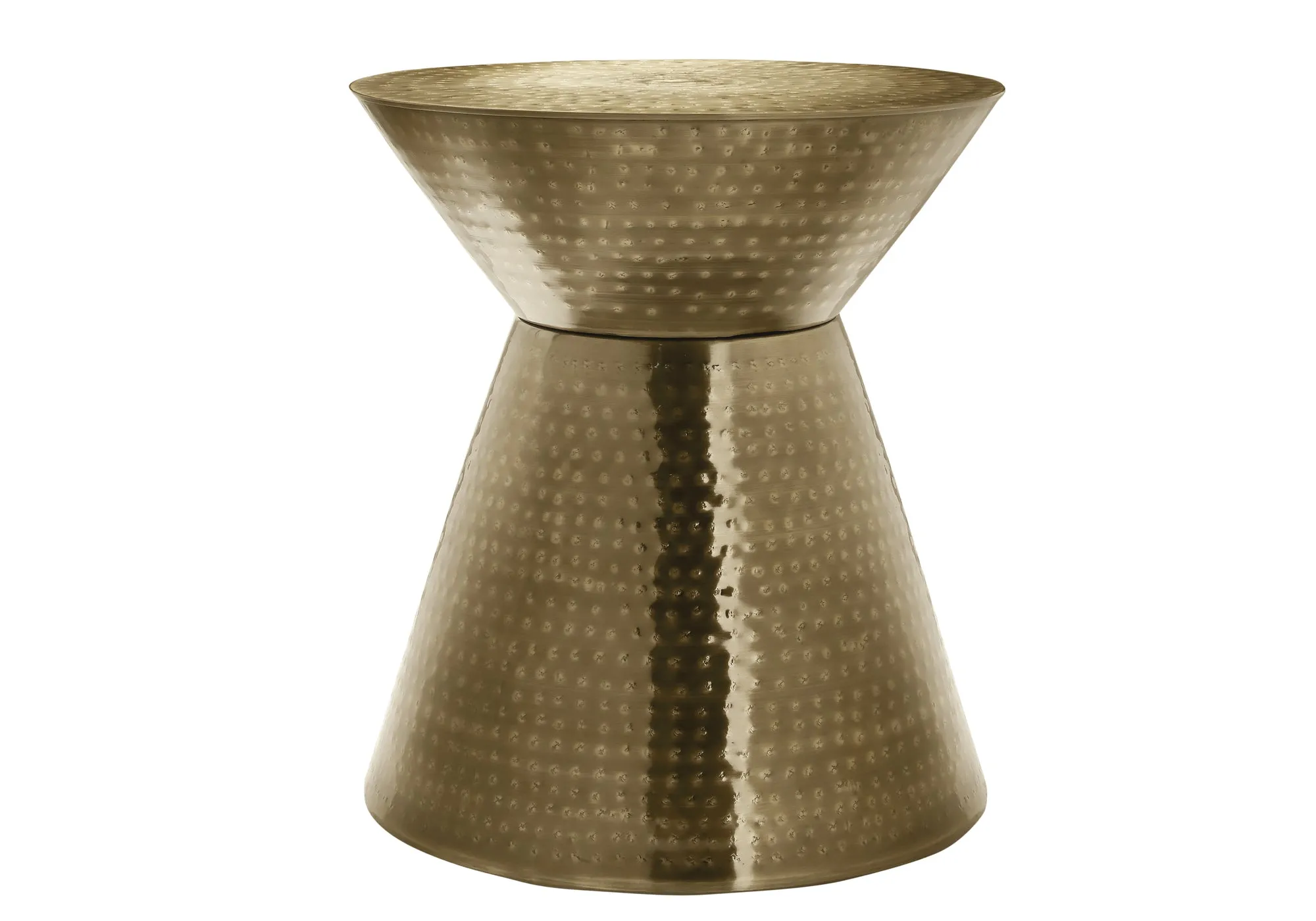 Accent Table, Drum, Side, End, Nightstand, Lamp, Living Room, Bedroom, Gold Metal, Contemporary, Modern