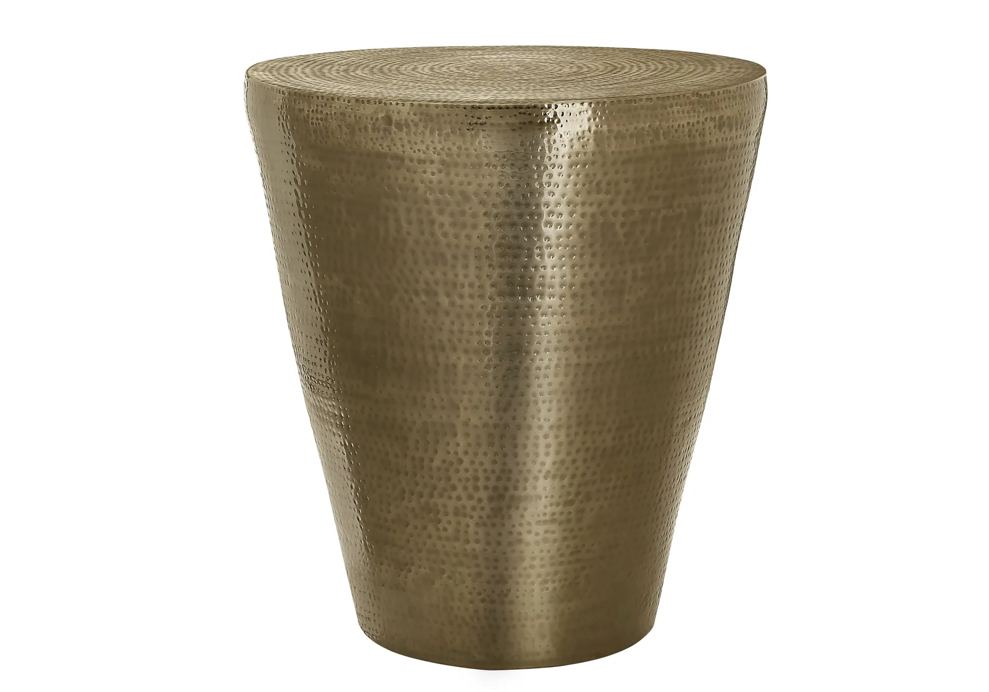 Accent Table, Drum, Side, End, Nightstand, Lamp, Living Room, Bedroom, Gold Metal, Contemporary, Modern