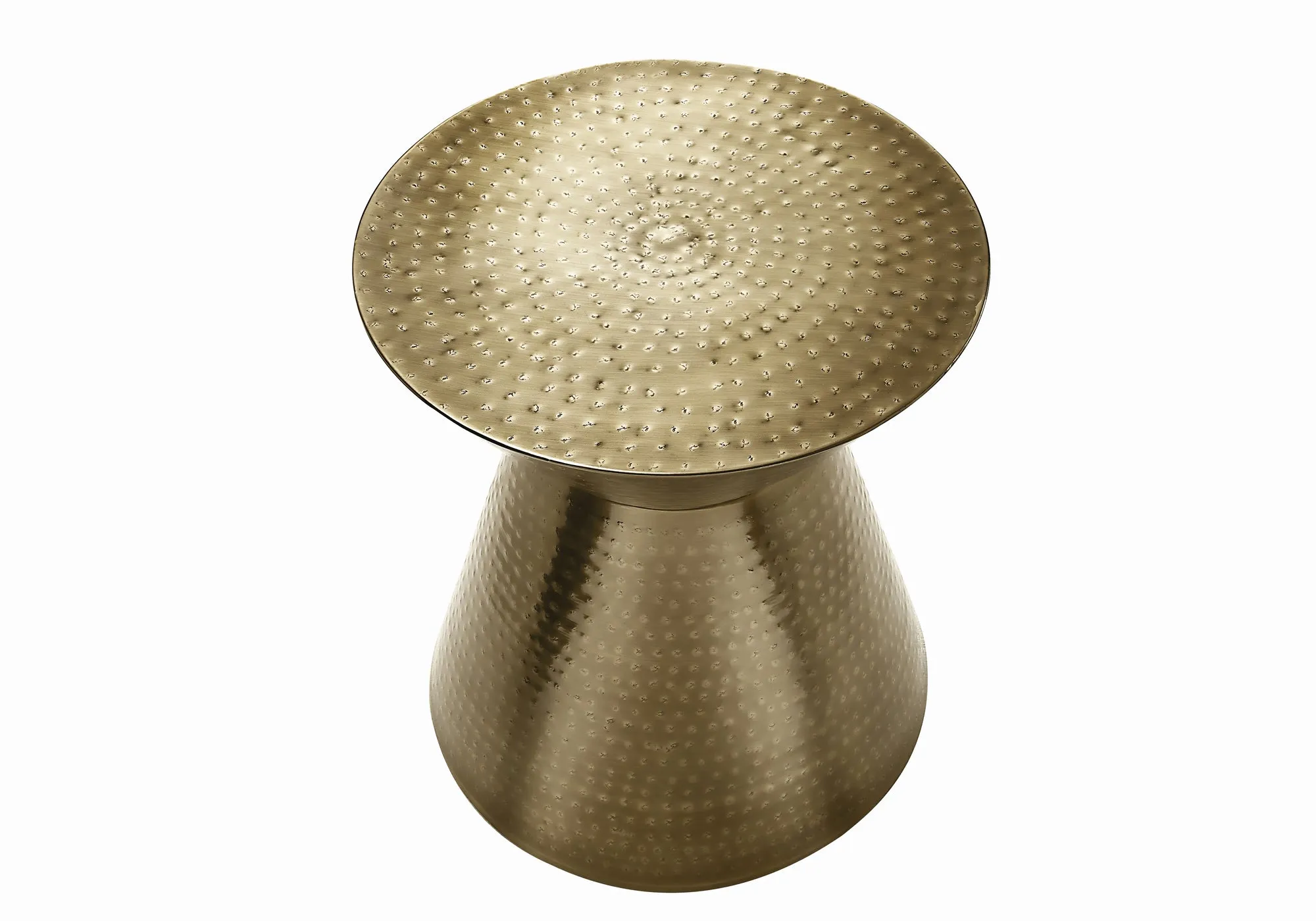 Accent Table, Drum, Side, End, Nightstand, Lamp, Living Room, Bedroom, Gold Metal, Contemporary, Modern