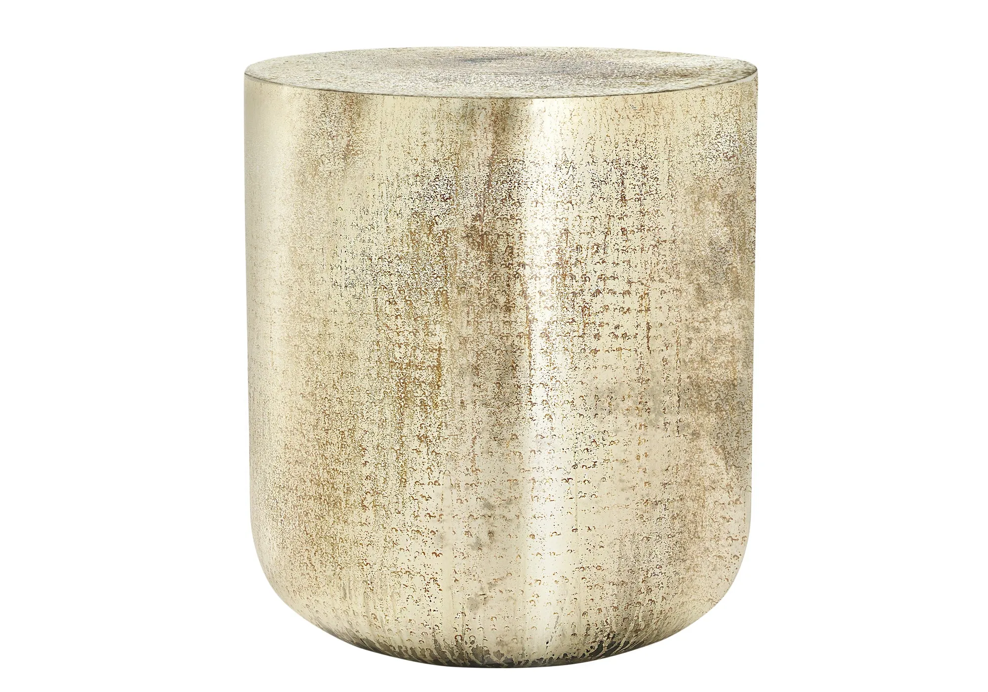 Accent Table, Drum, Side, End, Nightstand, Lamp, Living Room, Bedroom, Gold Metal, Contemporary, Modern