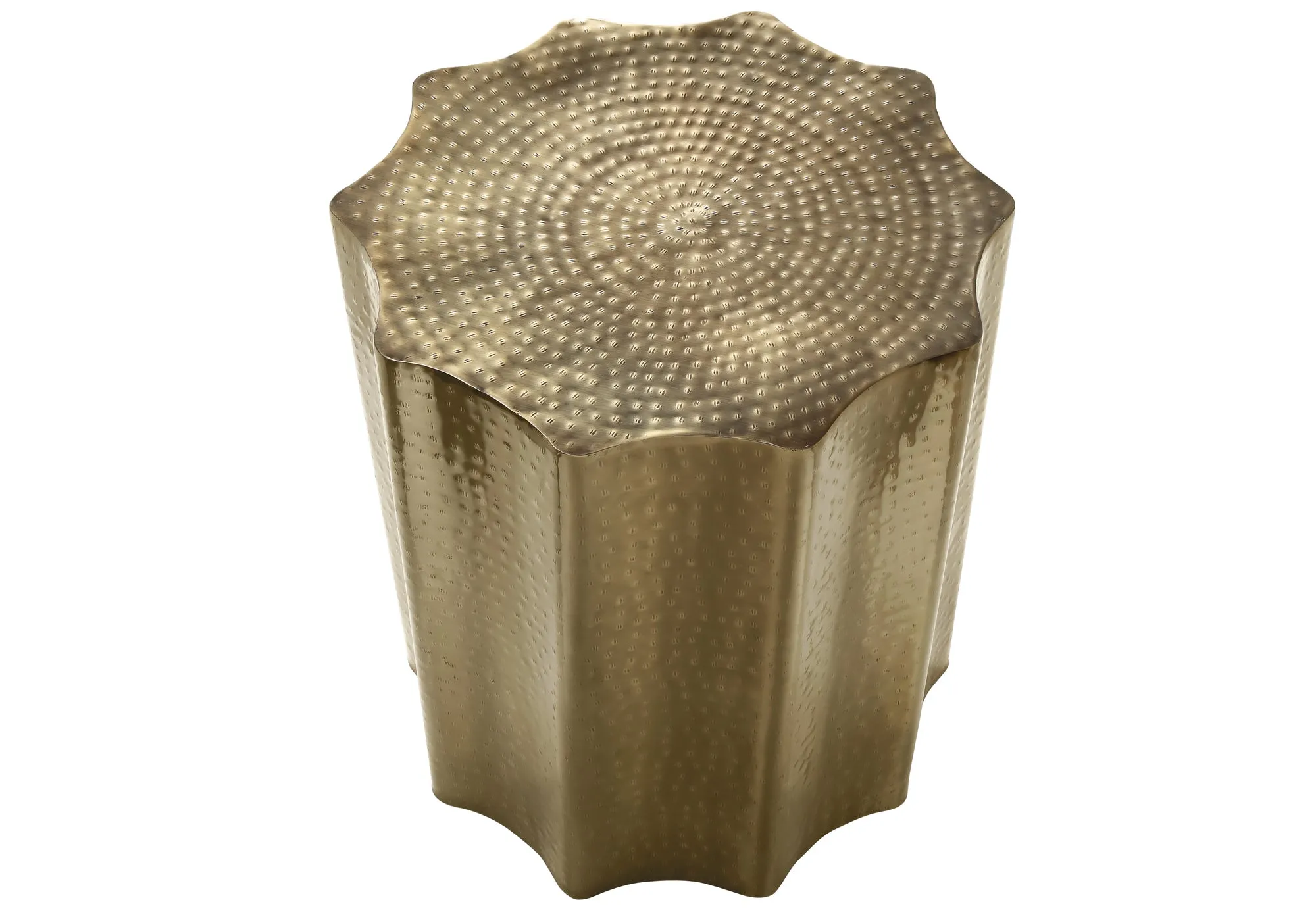 Accent Table, Drum, Side, End, Nightstand, Lamp, Living Room, Bedroom, Gold Metal, Contemporary, Modern