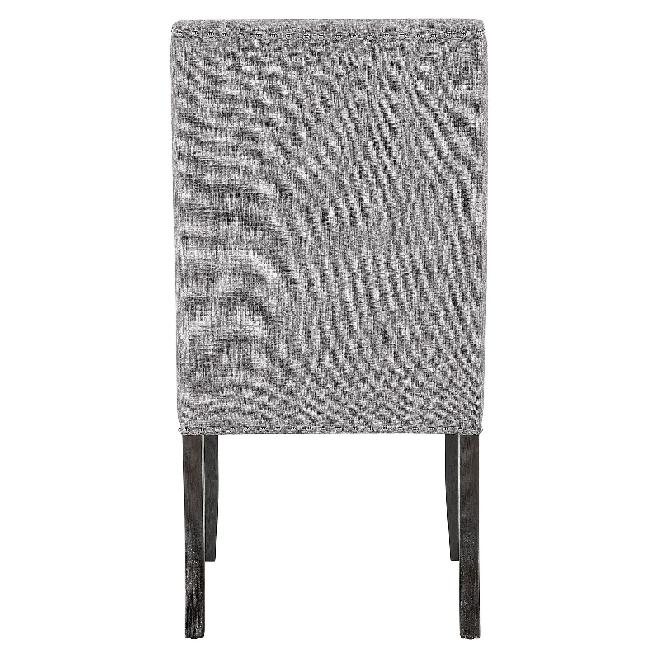 Amber 27 Inch Dining Side Chair Set of 2, Cushioned Gray Fabric Upholstery By Casagear Home