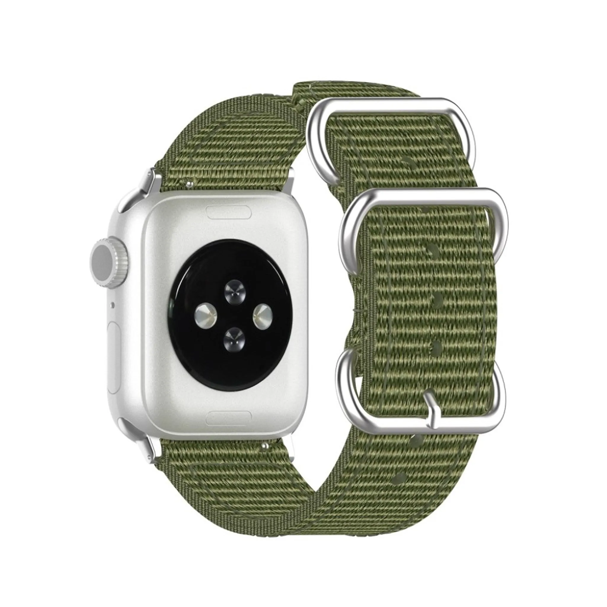Apple Watch Series 5 40mm stripe pattern nylon watch band - Army Green
