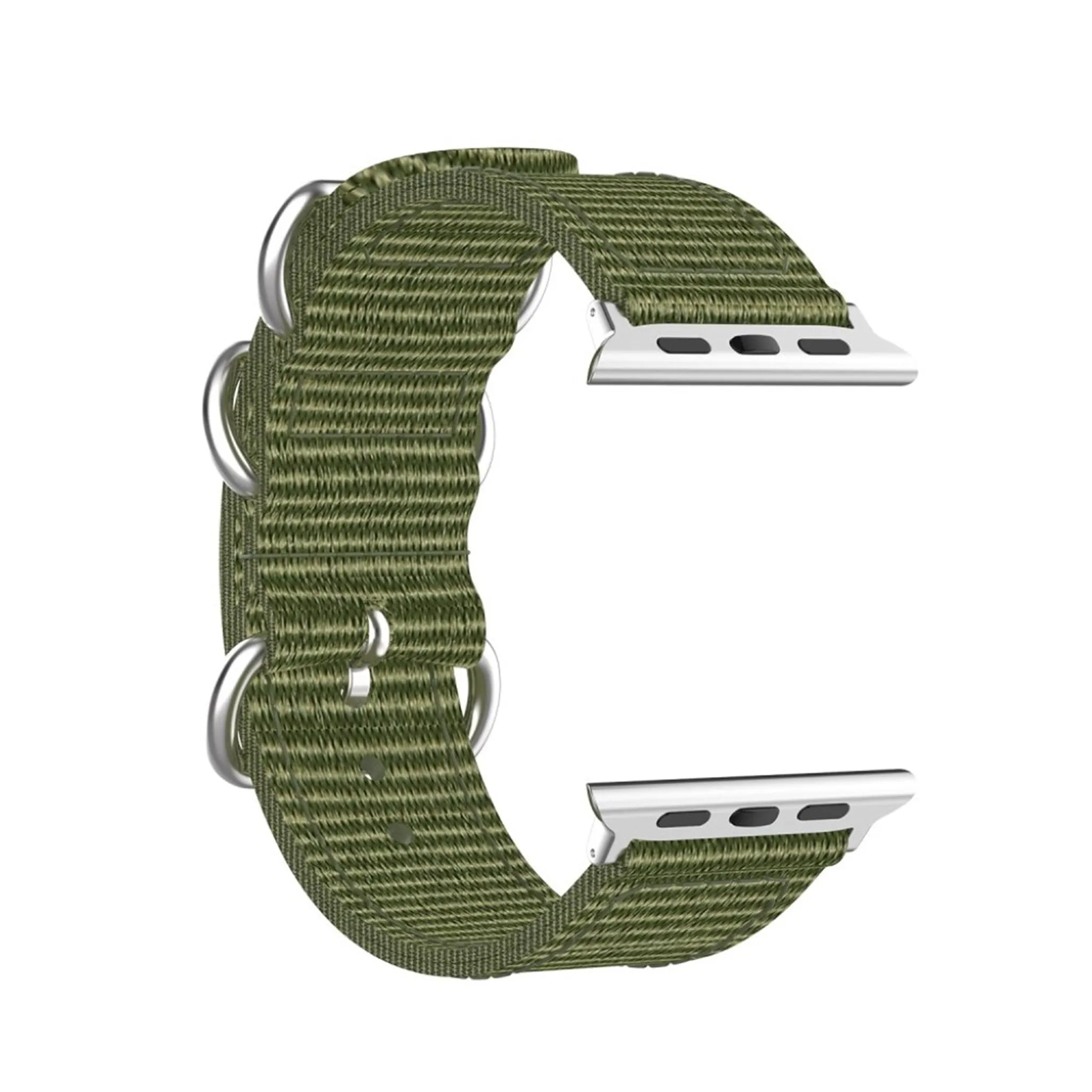 Apple Watch Series 5 40mm stripe pattern nylon watch band - Army Green