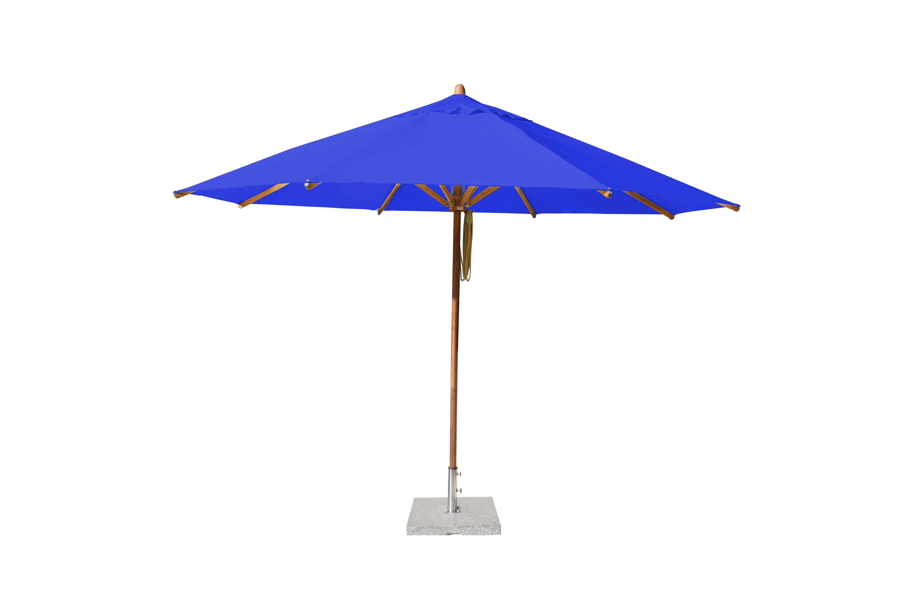 Bambrella 13' Round Levante Bamboo Pulley Lift No Tilt Umbrella