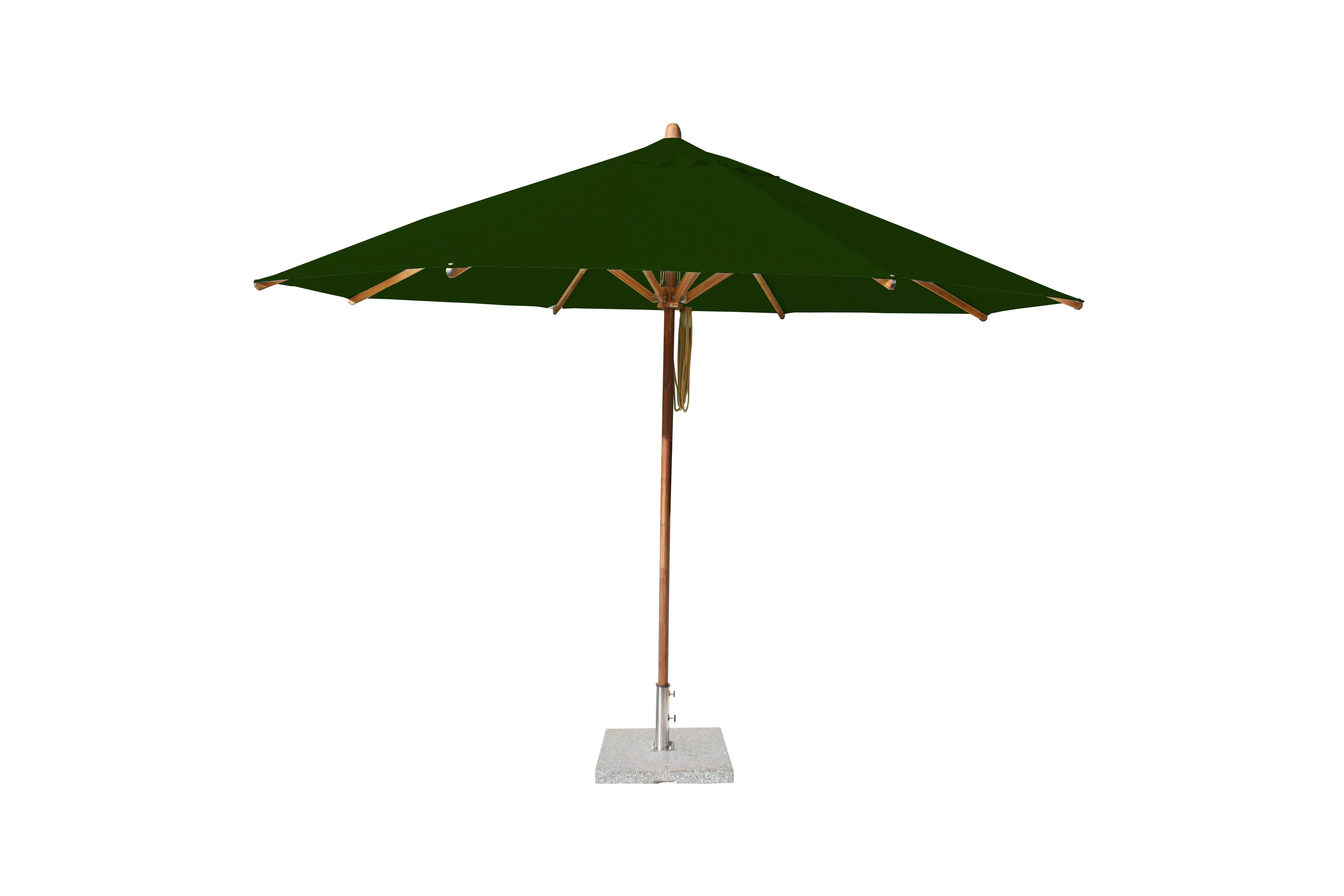 Bambrella 13' Round Levante Bamboo Pulley Lift No Tilt Umbrella