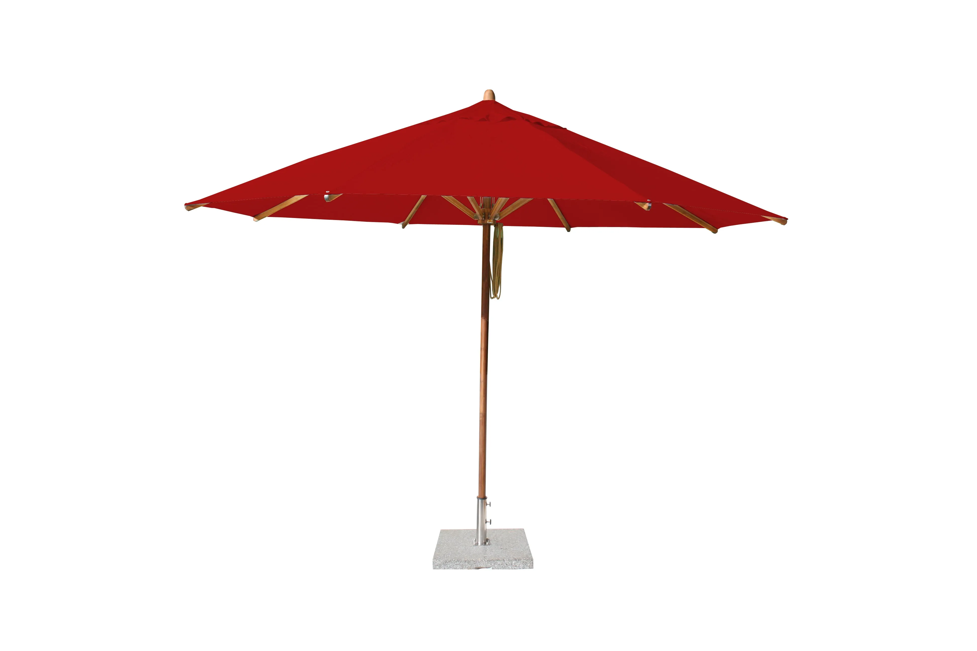 Bambrella 13' Round Levante Bamboo Pulley Lift No Tilt Umbrella