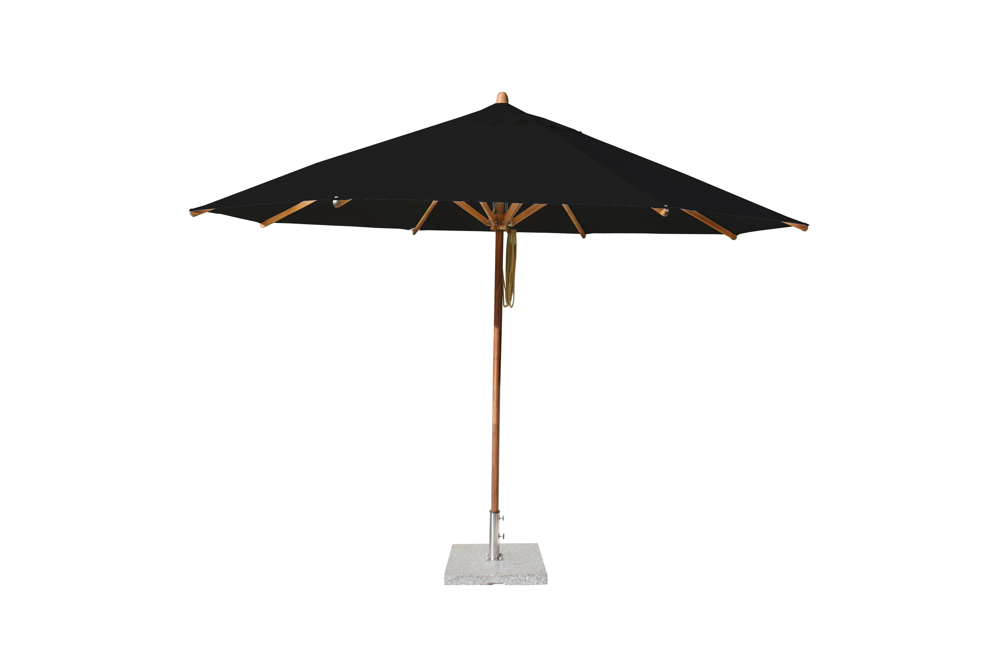 Bambrella 13' Round Levante Bamboo Pulley Lift No Tilt Umbrella