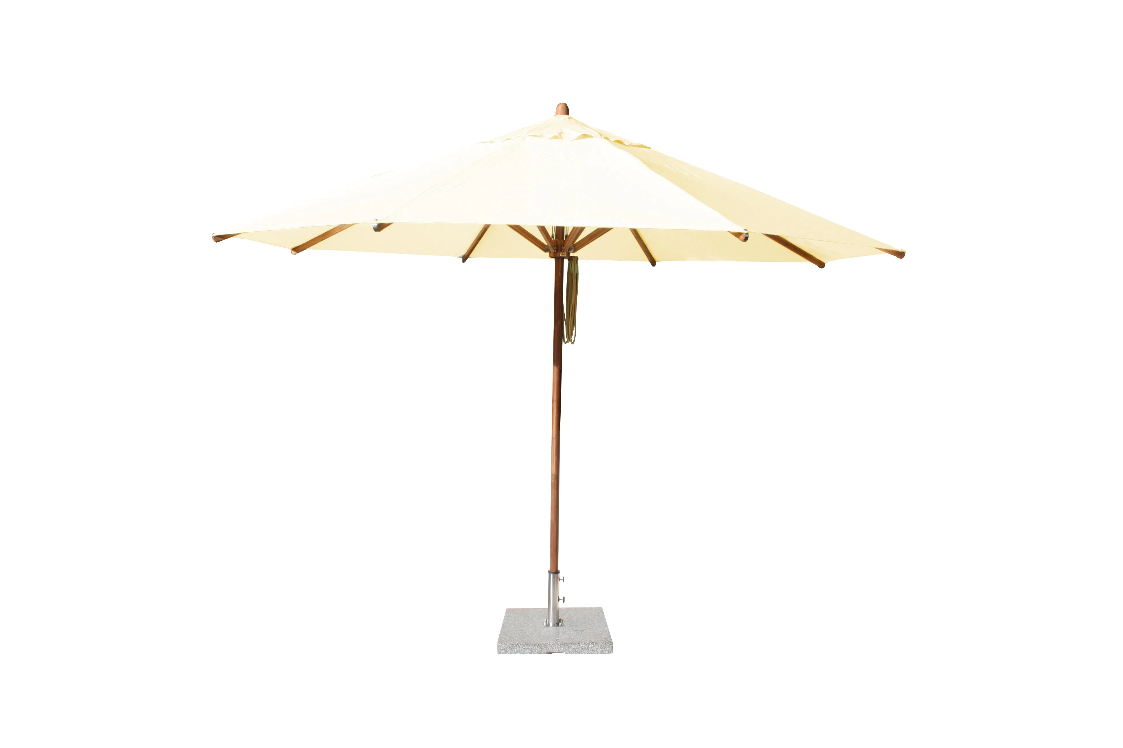 Bambrella 13' Round Levante Bamboo Pulley Lift No Tilt Umbrella