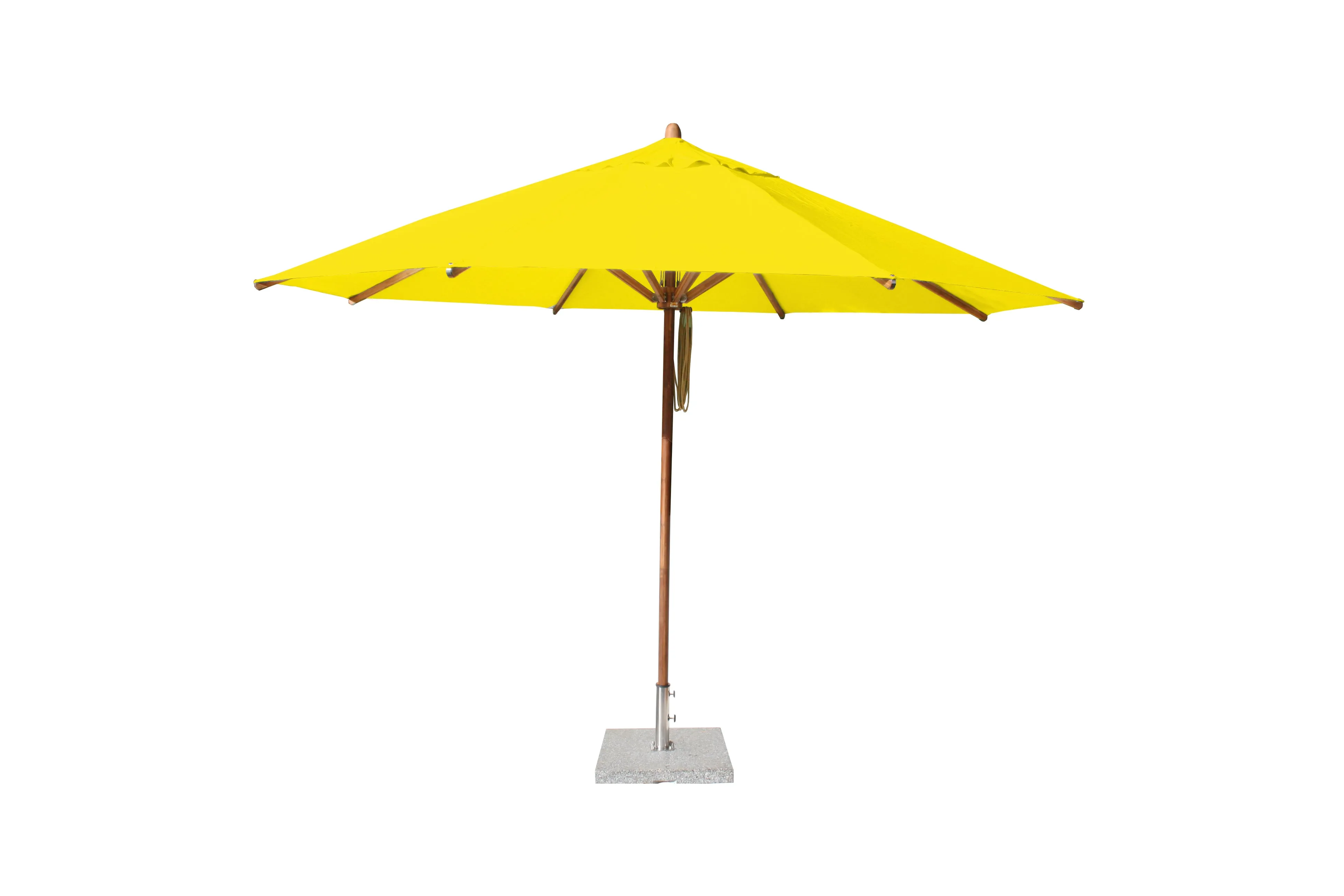 Bambrella 13' Round Levante Bamboo Pulley Lift No Tilt Umbrella