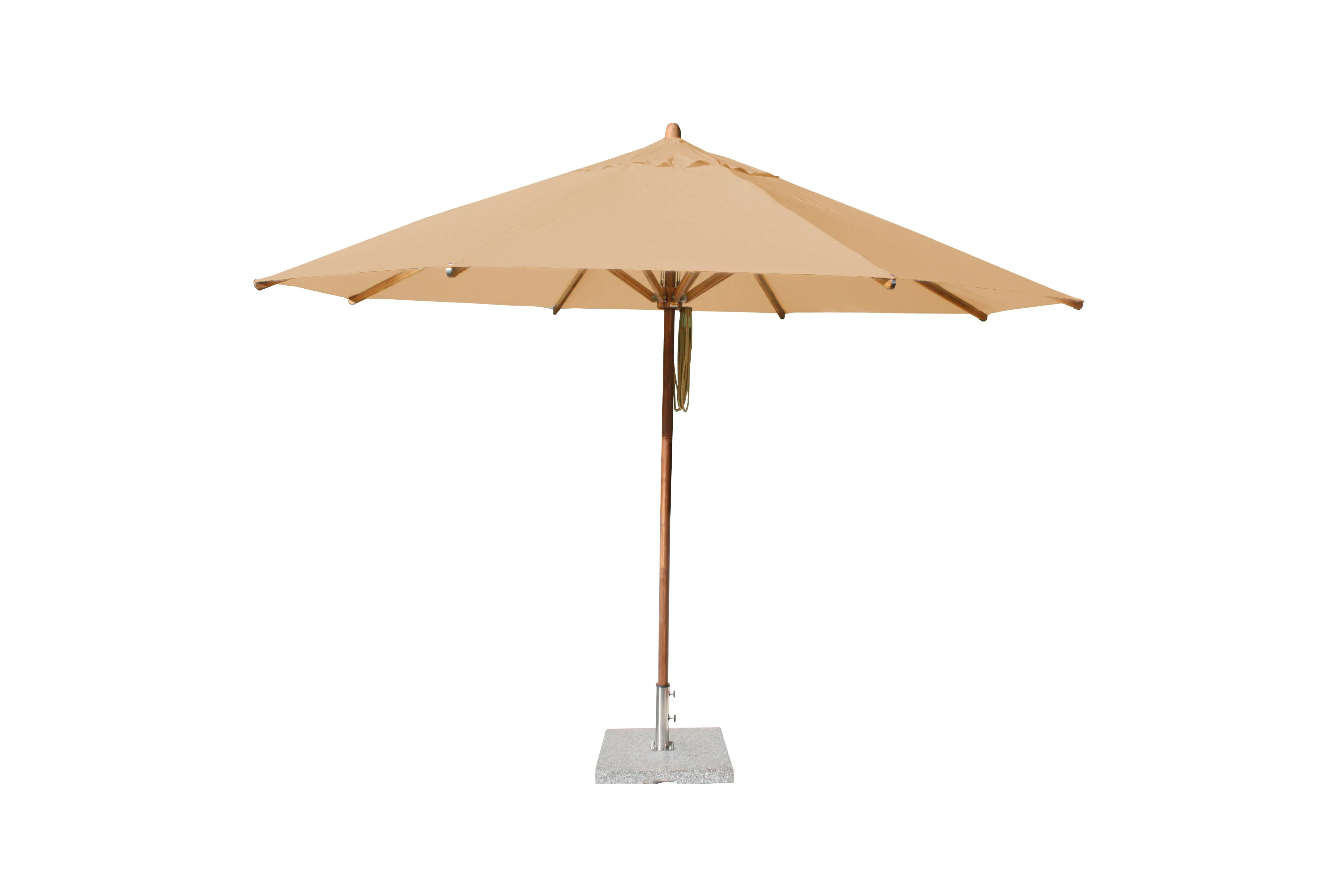 Bambrella 13' Round Levante Bamboo Pulley Lift No Tilt Umbrella
