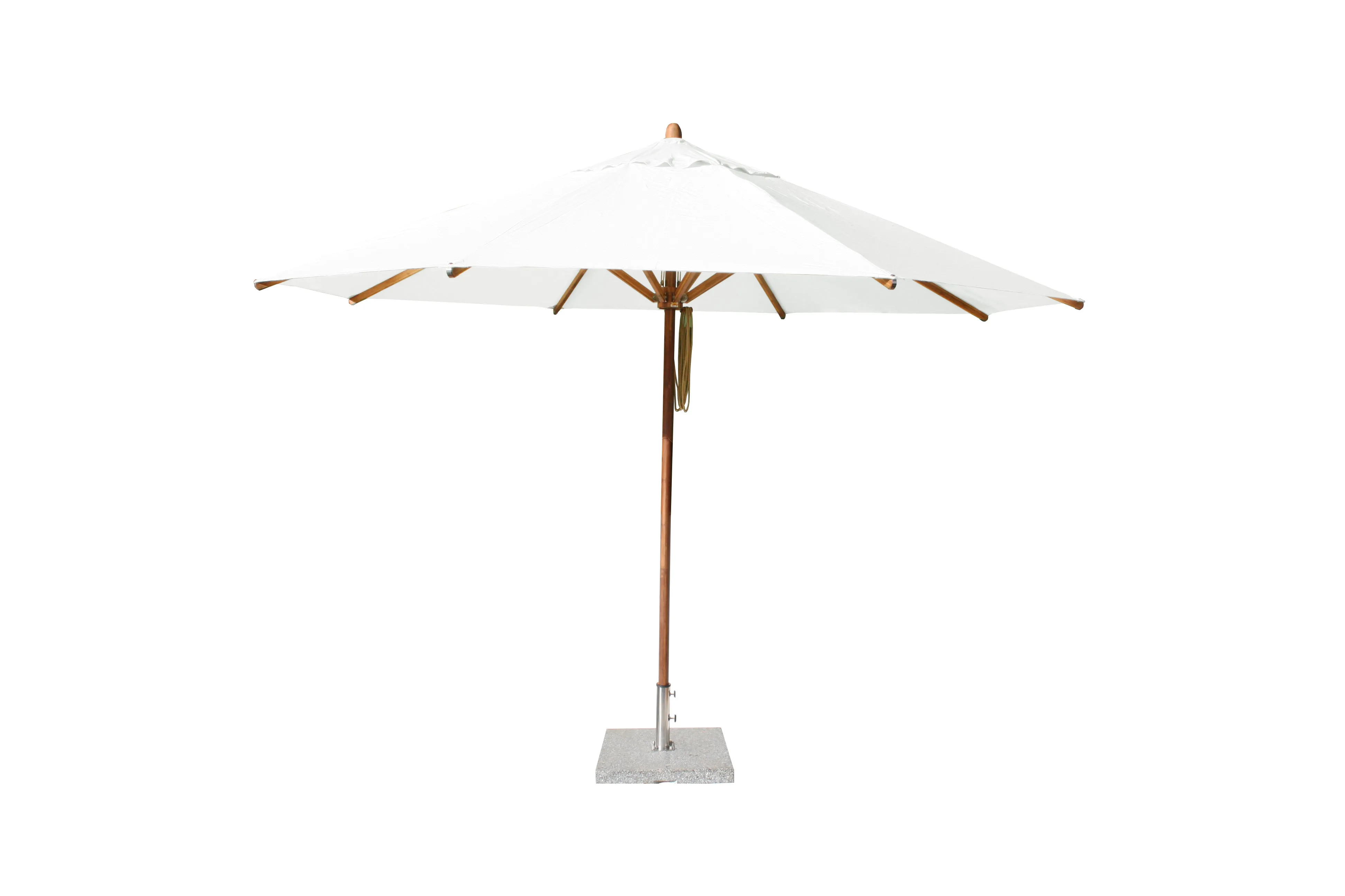 Bambrella 13' Round Levante Bamboo Pulley Lift No Tilt Umbrella