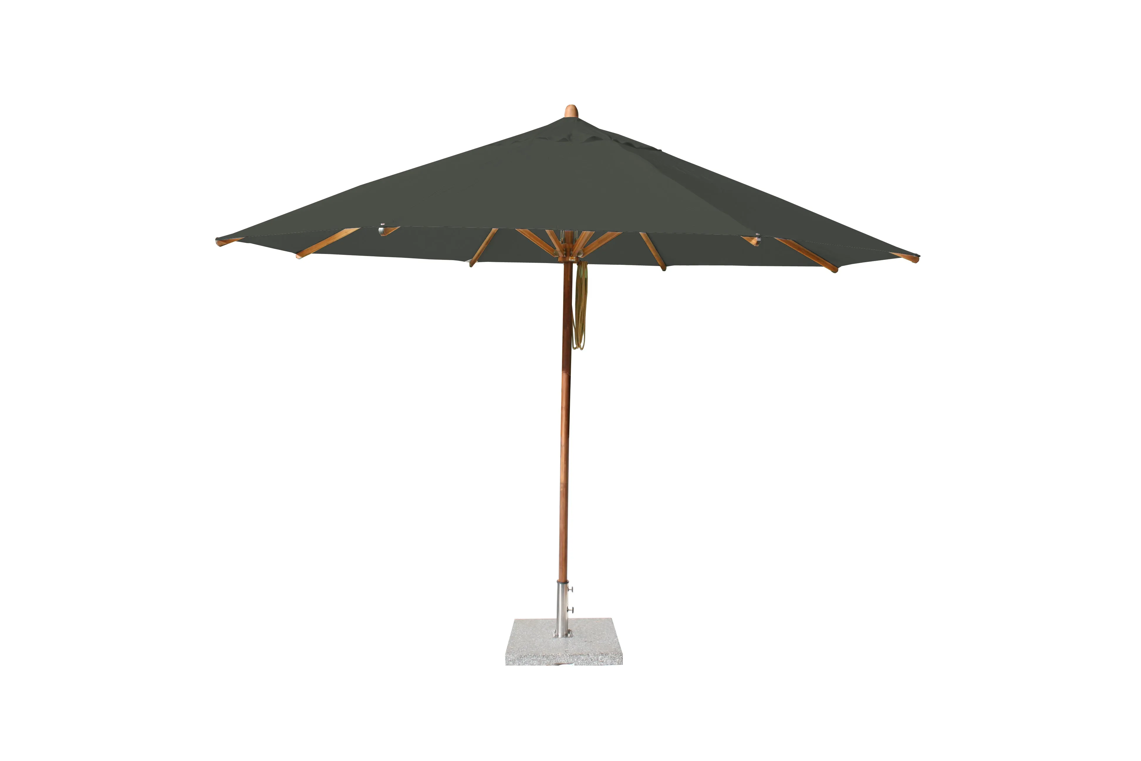 Bambrella 13' Round Levante Bamboo Pulley Lift No Tilt Umbrella