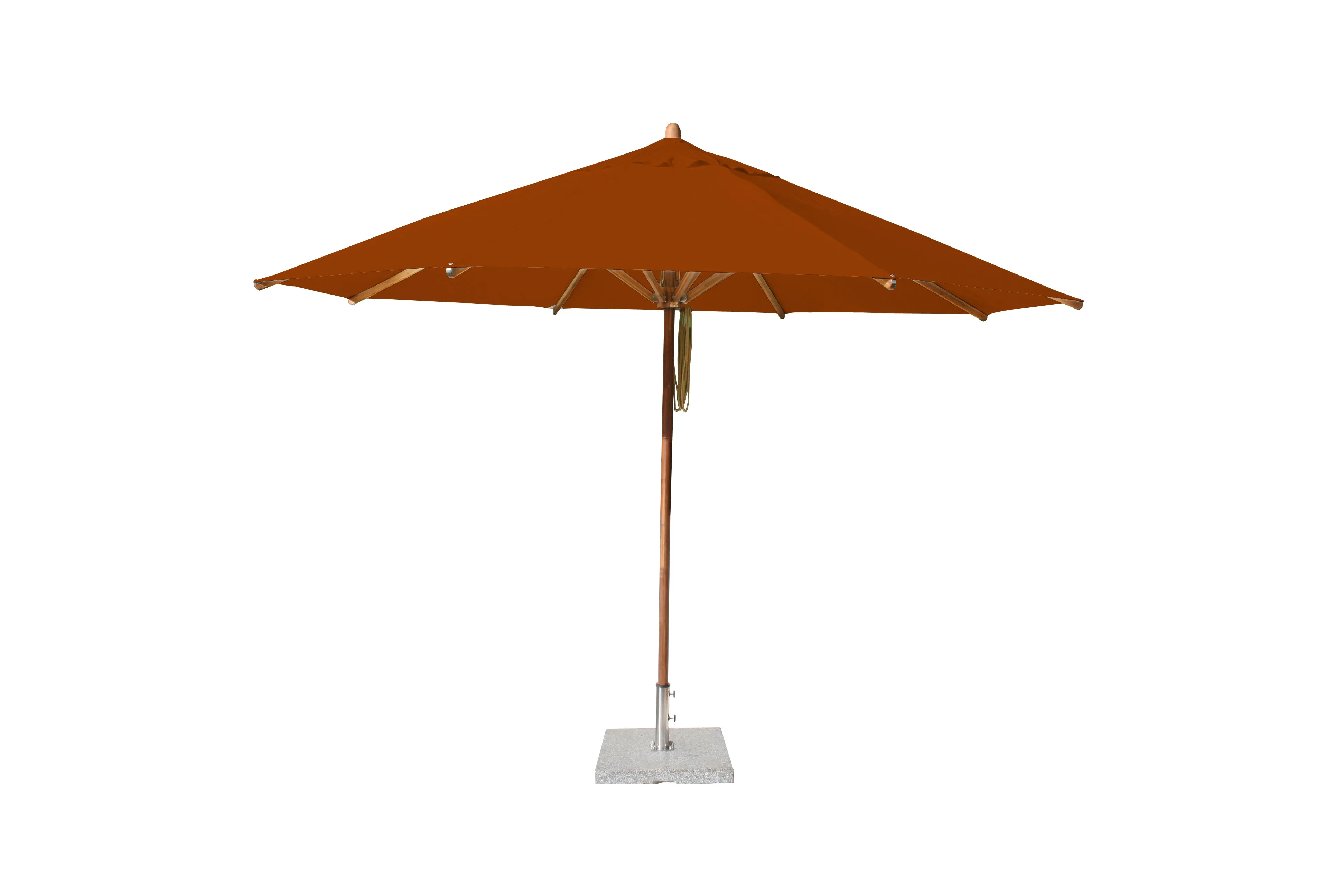 Bambrella 13' Round Levante Bamboo Pulley Lift No Tilt Umbrella