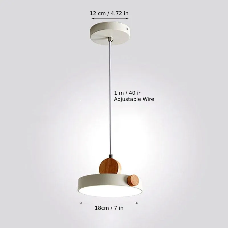 Batisse Minimalist Pendant Light in Metal and Wood