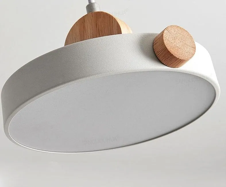 Batisse Minimalist Pendant Light in Metal and Wood