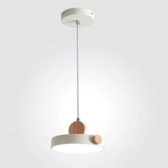 Batisse Minimalist Pendant Light in Metal and Wood