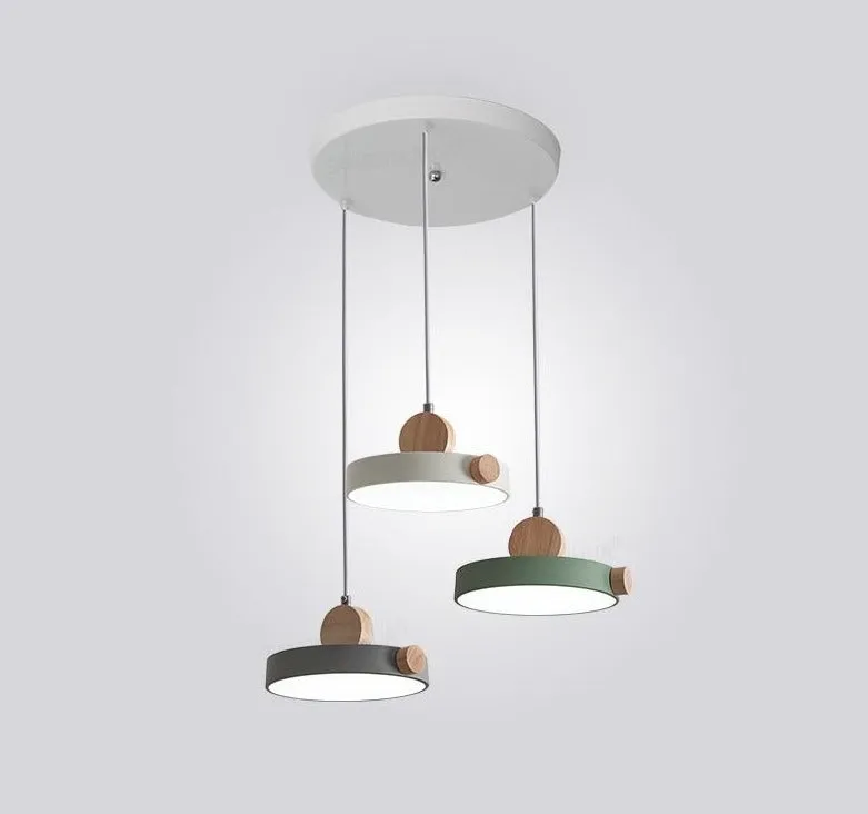 Batisse Minimalist Pendant Light in Metal and Wood