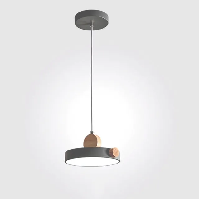 Batisse Minimalist Pendant Light in Metal and Wood