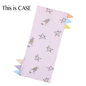 Bed-Time Buddy™ Case Big Star & Sheepz Pink with Color & Stripe tag - Medium