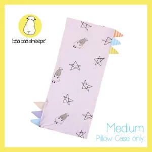 Bed-Time Buddy™ Case Big Star & Sheepz Pink with Color & Stripe tag - Medium