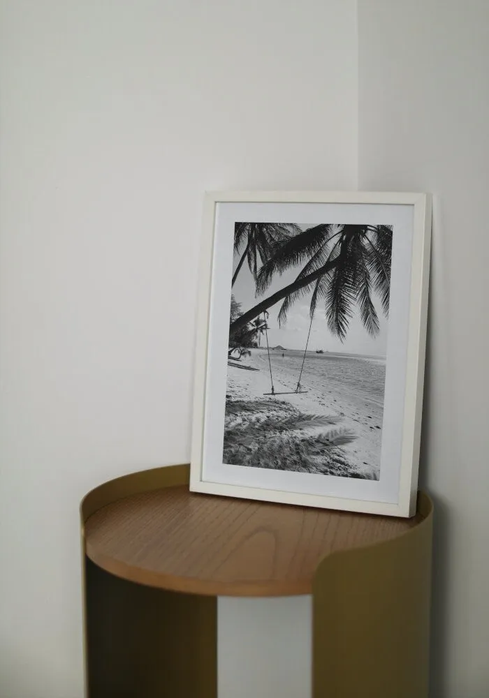 Black And White Beach Escape PRINTABLE WALL ART, Ocean Nature Print, Coastal Beach Wall Art, Black And White Photography Wall Art, Palm Tree