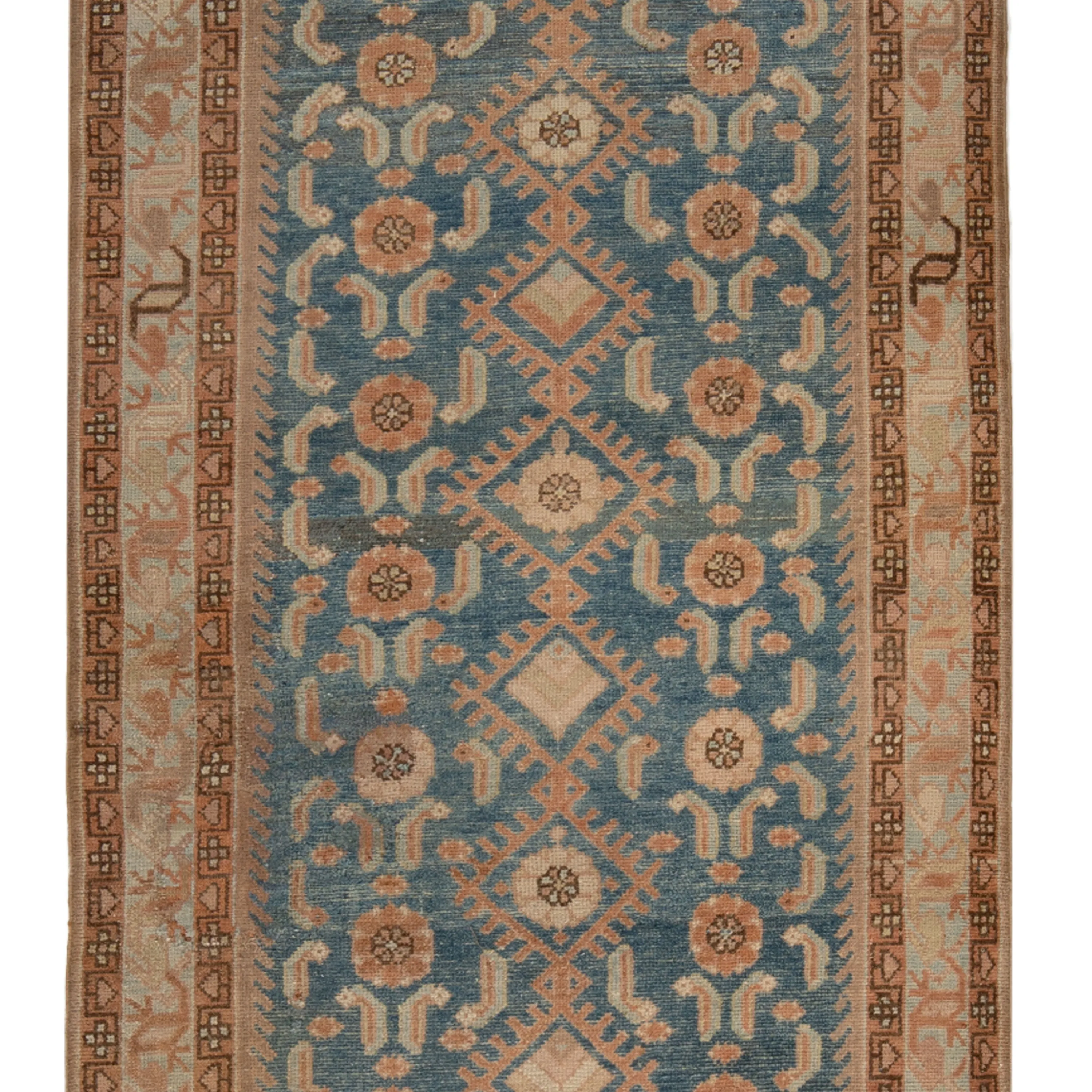 Blue Malayer Vintage Rug - 3'3" x 12'10"
