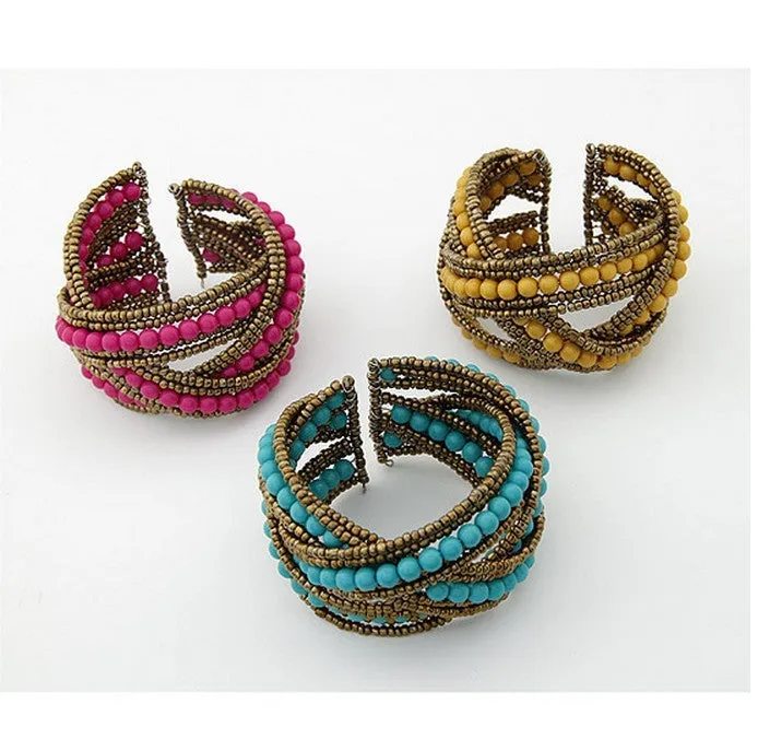 Bohemian Boho Cuff Bracelet for Women Men Jewelry Fashion Resin Beads Charm Bracelets & Bangles Gift pulsera pulseira Mujer