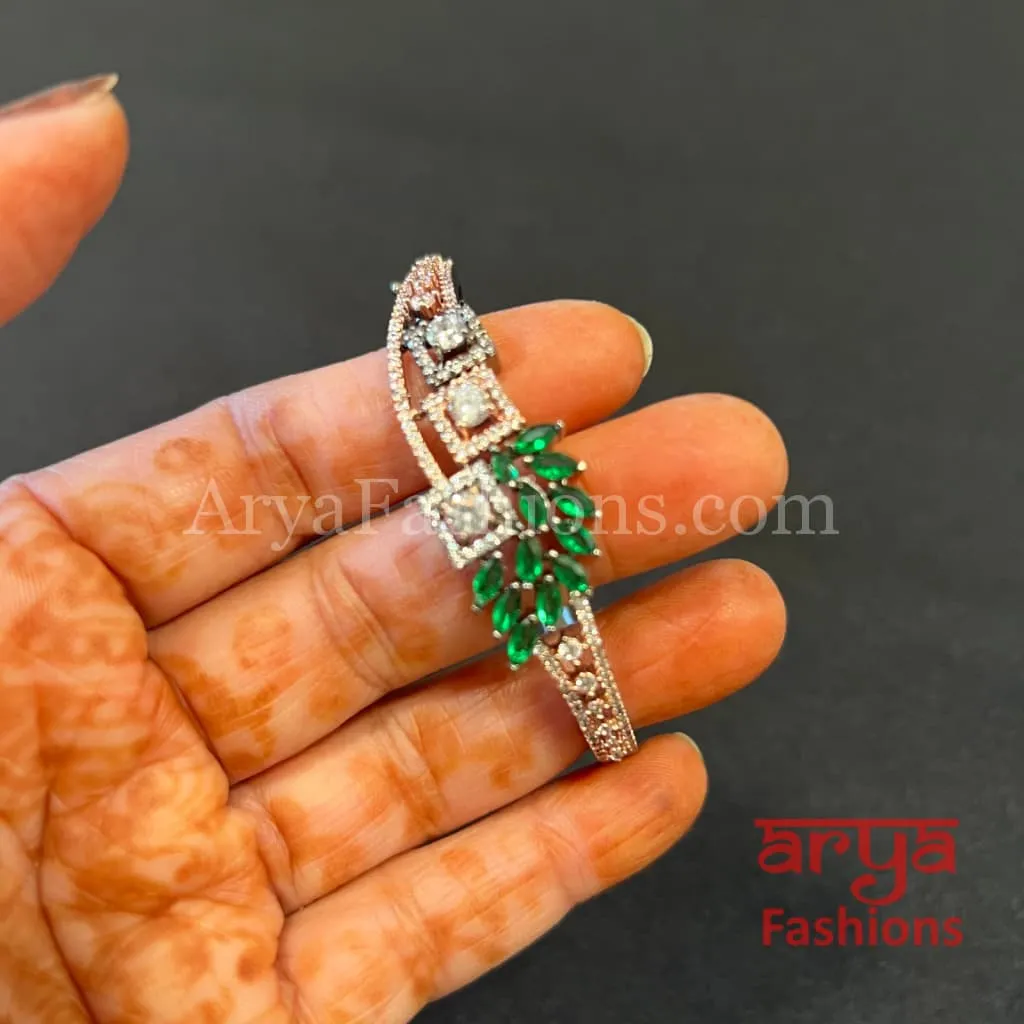 CZ Emerald Bracelet/ Indian Mint Green Cubic Zirconia Bracelet