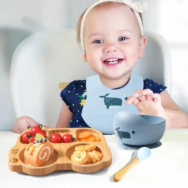 EcoBus Bamboo Feeding Set – Safe Bowls & Spoons for Baby-Led Weaning