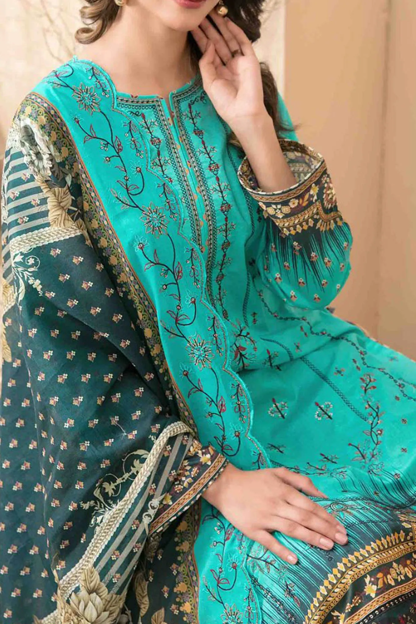 Farideh By Tawakkal Unstitched 3 Piece Emb Digital Print Lawn Collection'2024-D-2594
