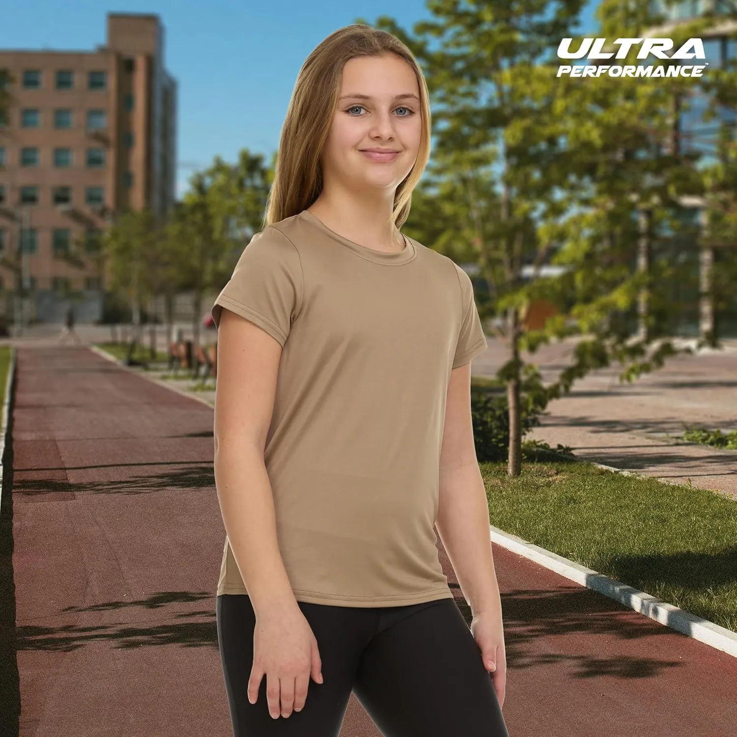 Girl's Athletic Shirts 3 Pack Crew Neck Short Sleeve Tees Summer Active Tops for Teen Girls Soccer & Sports Tshirts for Teens