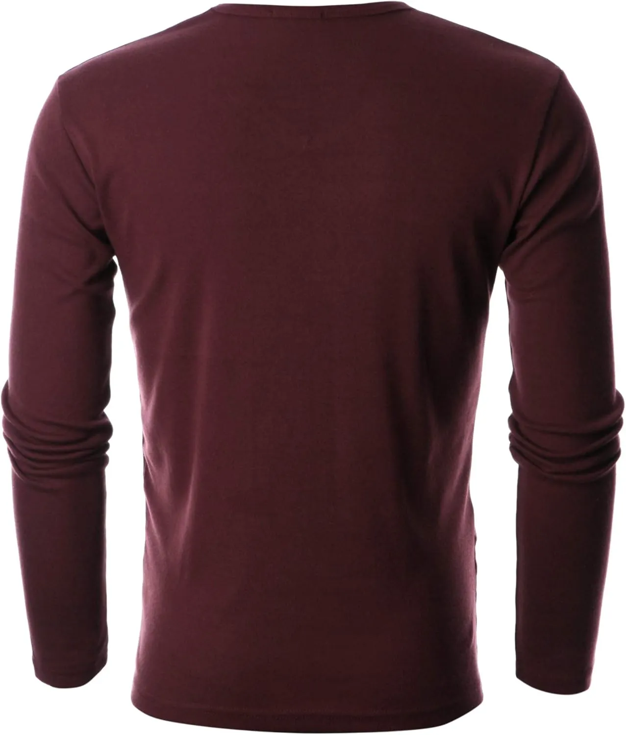 GIVON Mens Slim Fit V-Neck Long Sleeve T-Shirt  100% Cotton Ribbed Knit  Midweight Base Layer or Standalone Top