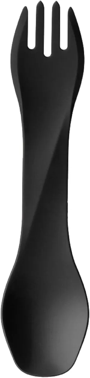 humangear GoBites Uno | Travel & Camping Utensils | Portable & Convertible Dining Ware | Multi-Functional Spork, Black