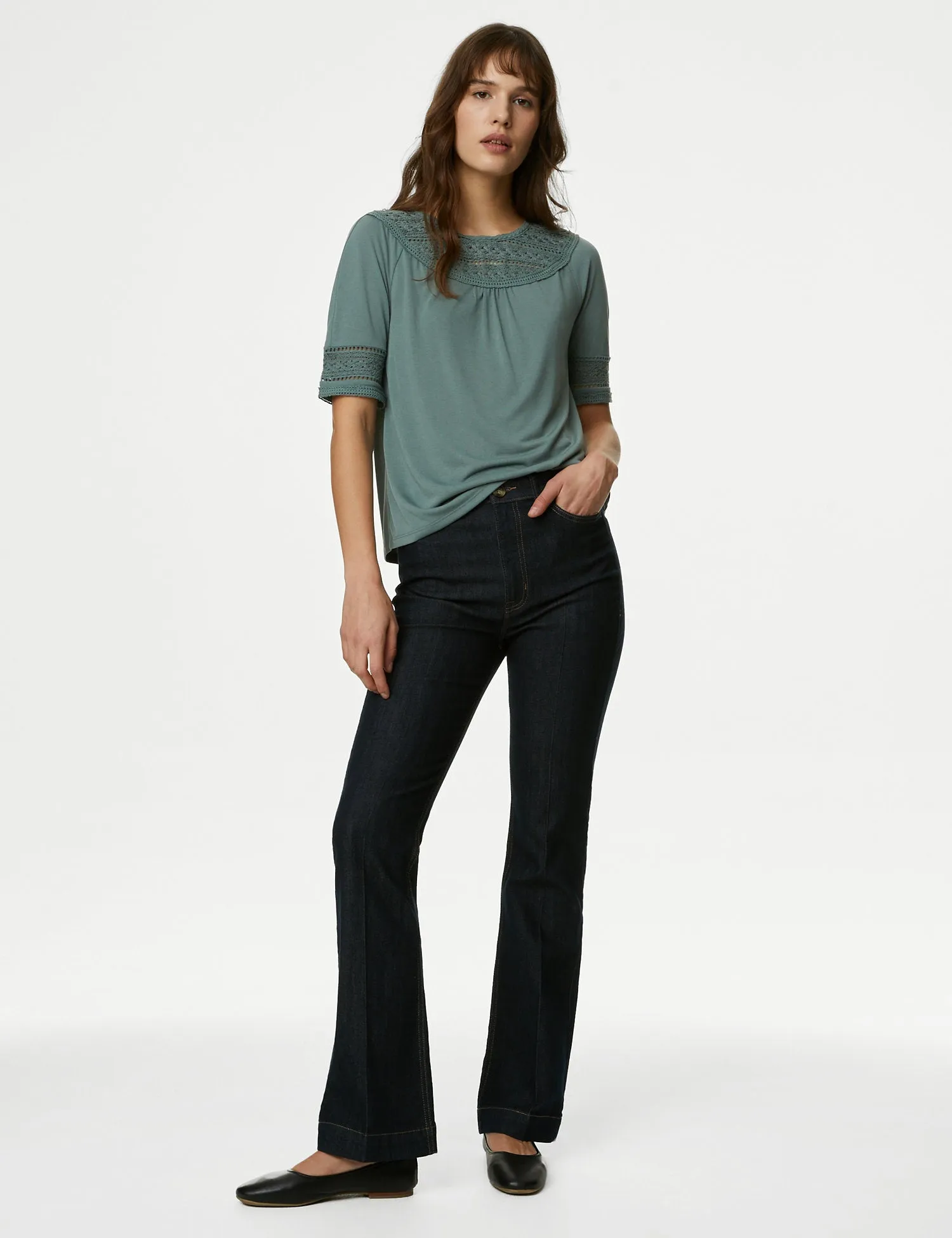Jersey Lace Insert Top