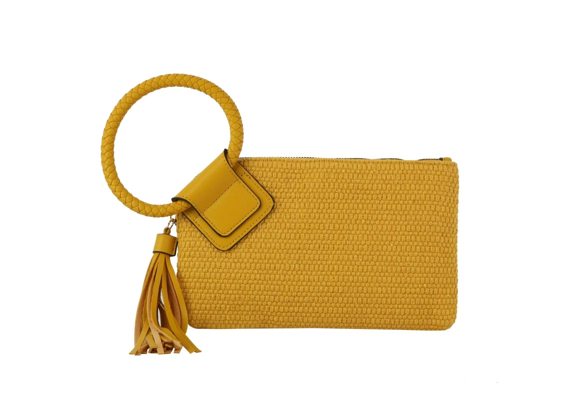 JYM0438 Amy Cotton Woven Tassel Clutch