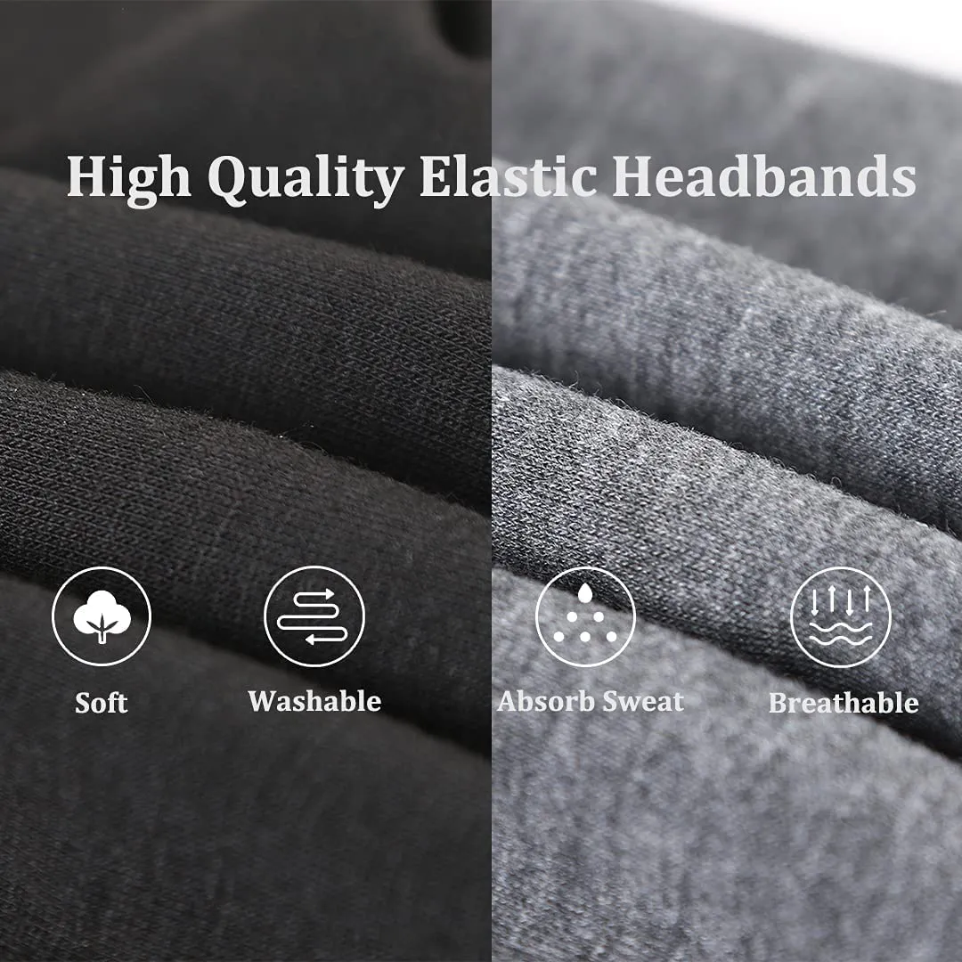 Kachanaa 4 Pack Wide Non-Slip Boho Women's Headband - Elastic Large African Turban Headwrap Ideal for Yoga, Workouts, Running - Non-Slip Design for Black Women