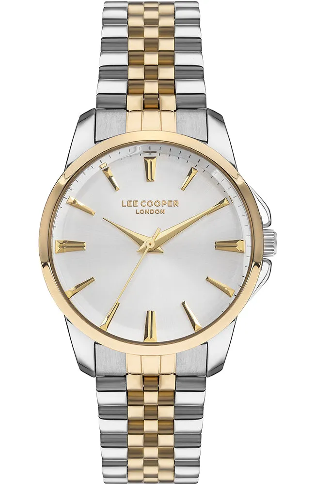Lee Cooper Women's Watch Analog, White Dial, Two Tone Stainless Steel  Strap, LC07420.230